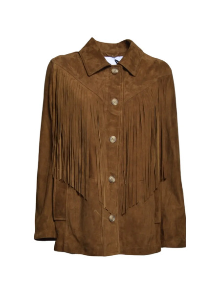  Blusotto Fringed Leather Jacket - Brown 
