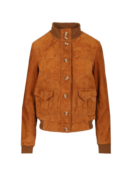  Blusotto Suede Bomber Jacket - Brown 