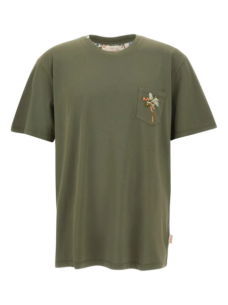  Bob Embroidered-pocket Crew-neck T-shirt - Green 