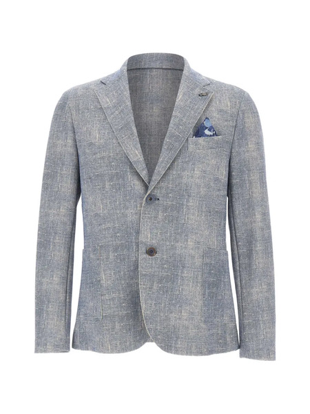  Bob Honeycomb Texture Patch Pocket Blazer - Blue 