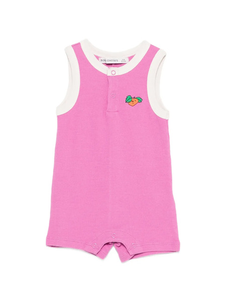  Bobo Choses Carrot-appliqué Romper - Pink 