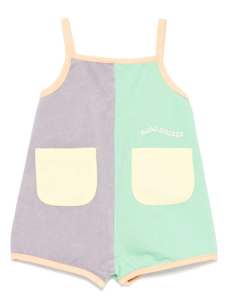  Bobo Choses Colorblock Woven Playsuit - Green 