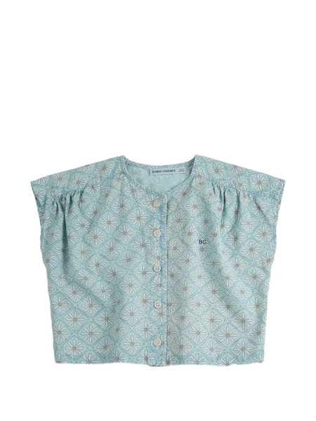  Bobo Choses Daisy Buttoned Top - Blue 
