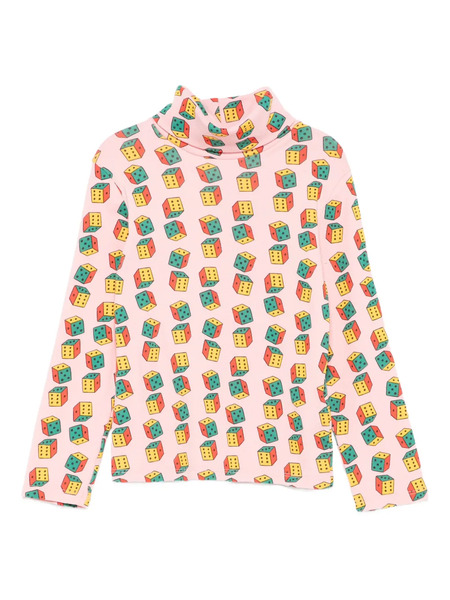  Bobo Choses Dice-print Turtleneck T-shirt - Pink 