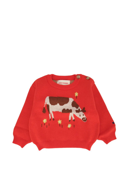  Bobo Choses Farm Adventure Cotton Sweater - Red 