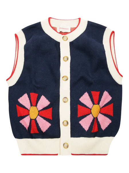 Bobo Choses Floral-buttoned Gilet - Blue 