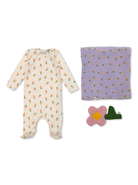  Bobo Choses Floral-print Babygrow (set Of Three) - Neutrals 