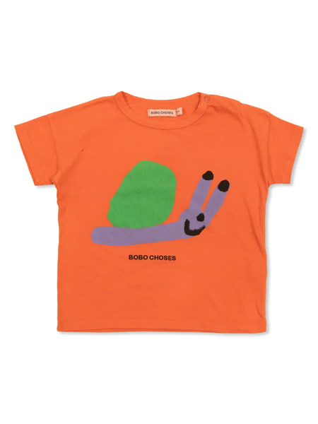  Bobo Choses Funny Snail T-shirt - Orange 