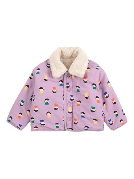  Bobo Choses Game-pawns Print Reversible Jacket - Purple 