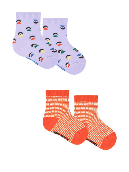  Bobo Choses Game Pawns Striped Socks (pack Of Two) - Purple 
