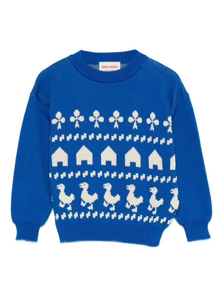  Bobo Choses Intarsia-knit Sweater - Blue 