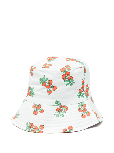  Bobo Choses Juicy Tomatoes Printed Reversible Bucket Hat - White 