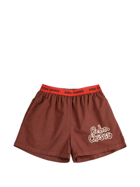  Bobo Choses Logo-detail Shorts - Brown 