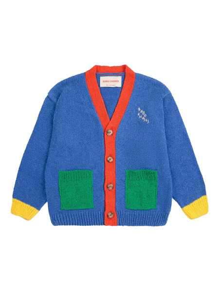  Bobo Choses Logo-embroidered Cardigan - Blue 