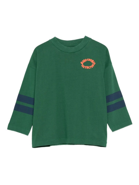  Bobo Choses Logo-print Three-quarter Sleeve Top - Green 