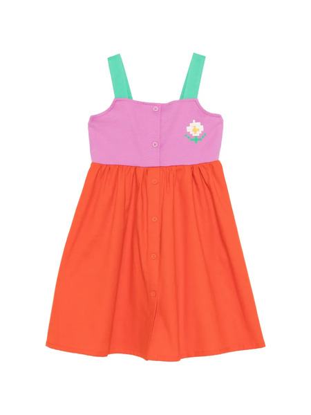  Bobo Choses Pixel Daisy-print Dress - Orange 