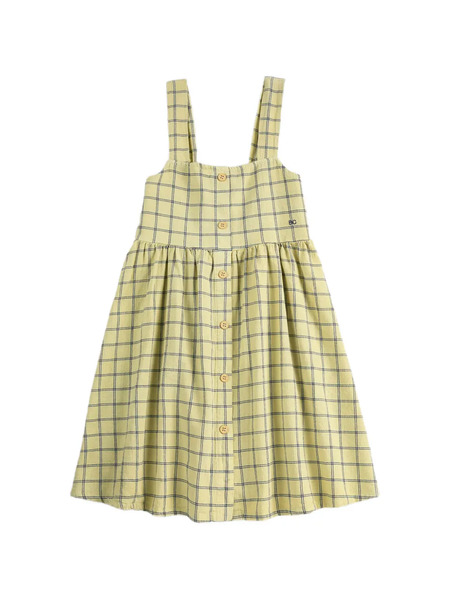  Bobo Choses Spicy Window Pane Button Woven Dress - Yellow 