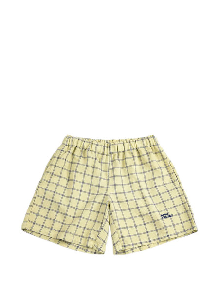  Bobo Choses Spicy Window Pane Elasticated Shorts - Yellow 