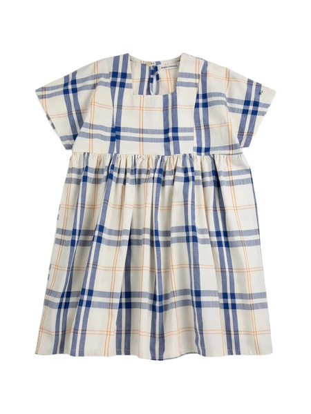  Bobo Choses Square-neck Tartan Dress - Neutrals 
