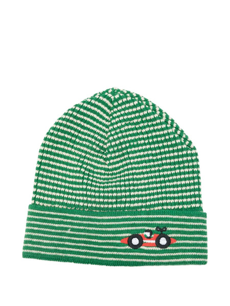  Bobo Choses Striped Car-embroidered Hat - Green 