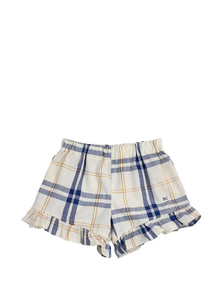  Bobo Choses Tartan Ruffled Shorts - Neutrals 
