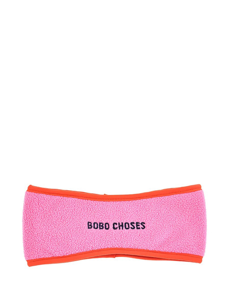  Bobo Choses Tic Tac Toe Embroidered Fleece Headband - Pink 