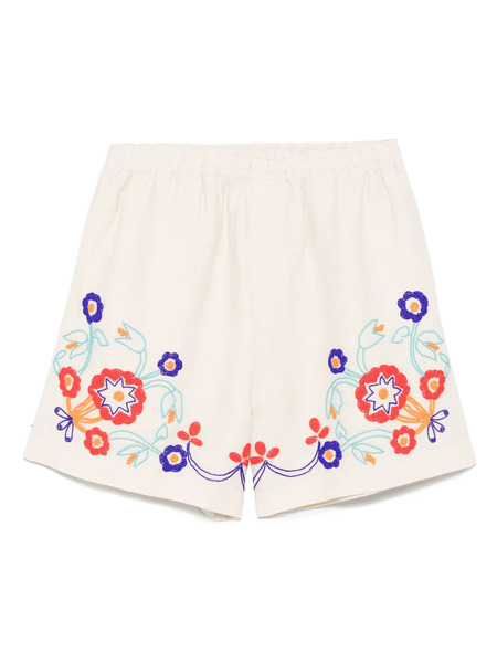  Bode Beaded Garden Party Shorts - Neutrals 