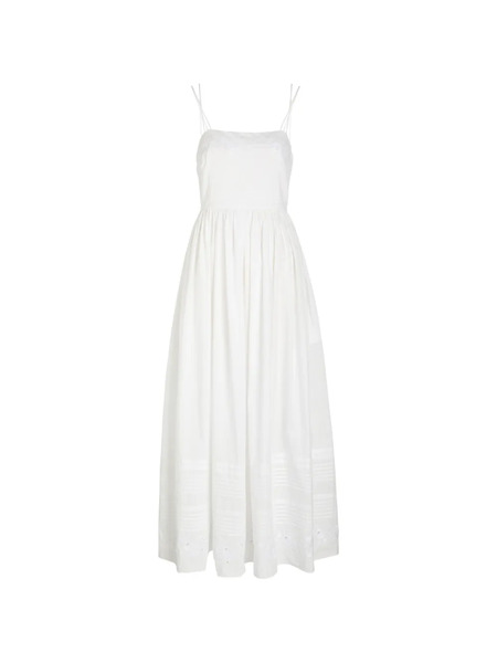  Bode Chamomile Embroidered Strap Dress - White 