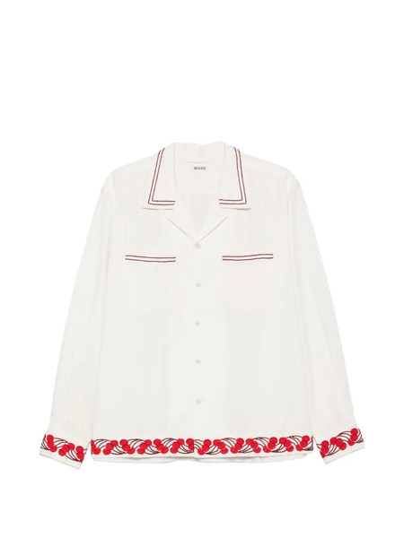  Bode Cherry Lane Beaded Shirt - White 
