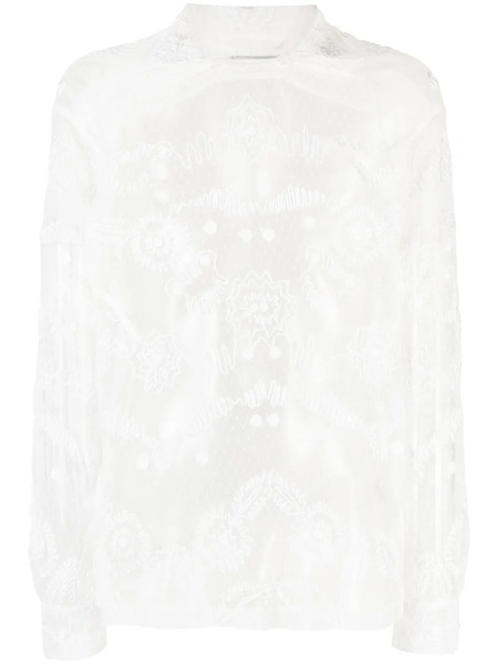  Bode Contour-ribbon Pullover Shirt - White 