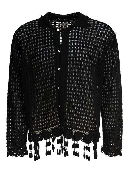  Bode Crochet-trimmed Buttoned Shirt - Black 