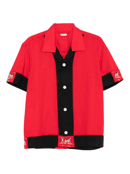  Bode Dog-print Panelled Shirt - Red 