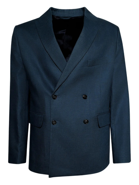  Bode Double-breasted Linen Jacket - Blue 