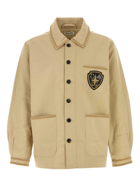  Bode Embroidered-emblem Shirt Jacket - Neutrals 