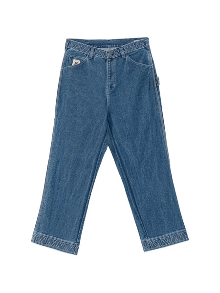 Bode Embroidered Trousers - Blue 