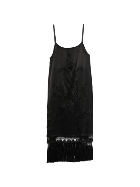  Bode Fringe Floral Dress - Black 