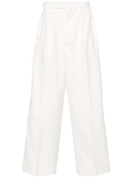  Bode Lace-trim Tapered Trousers - Neutrals 