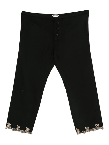  Bode Lace-trimmed Drawstring Trousers - Black 