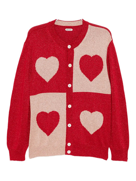  Bode Lame-hearts Cardigan - Red 