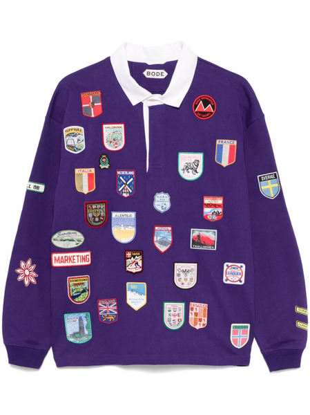  Bode Passport Patch Polo Shirt - Purple 