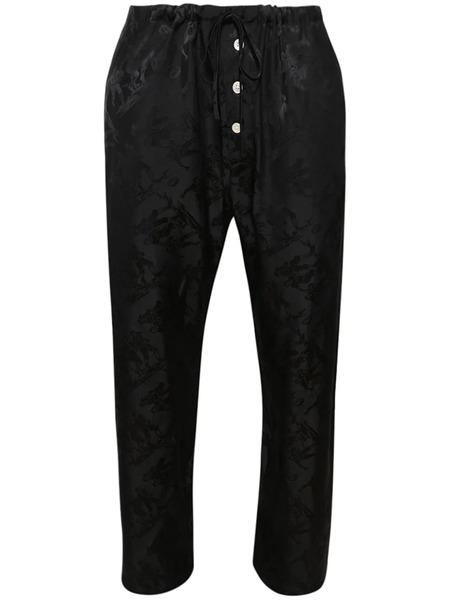  Bode Patterned-jacquard Trousers - Black 