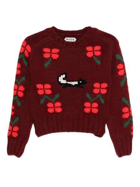  Bode Skunk-jacquard Crew-neck Jumper - Brown 