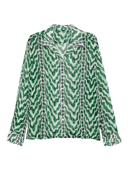 Bode Wave-pattern Shirt - Green 