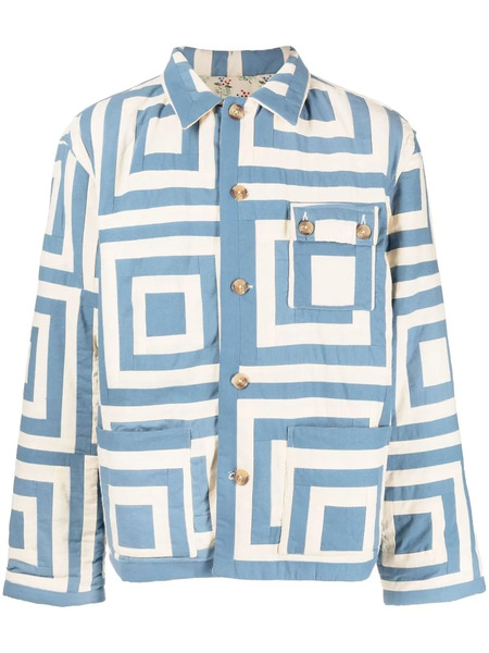  Bode White House Steps Quilted Jacket - Blue 