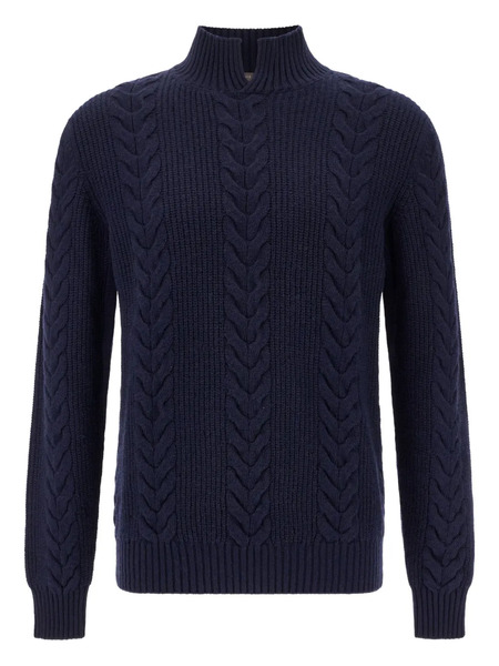  Boggi Milano Cable-knit Pullover - Blue 