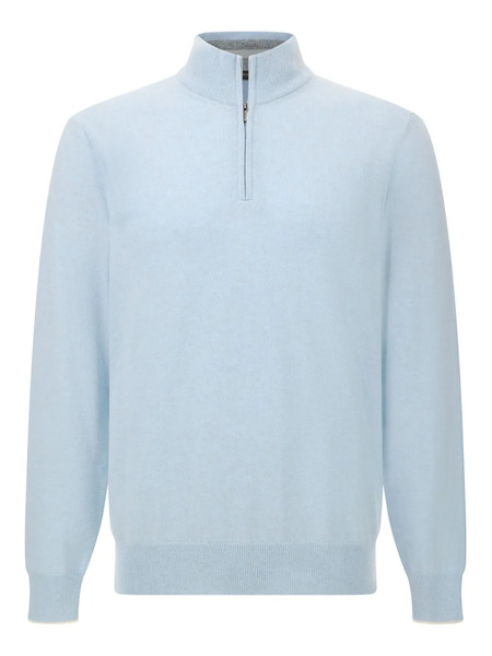  Boggi Milano Half-zip Cashmere Blend Pullover - Blue 