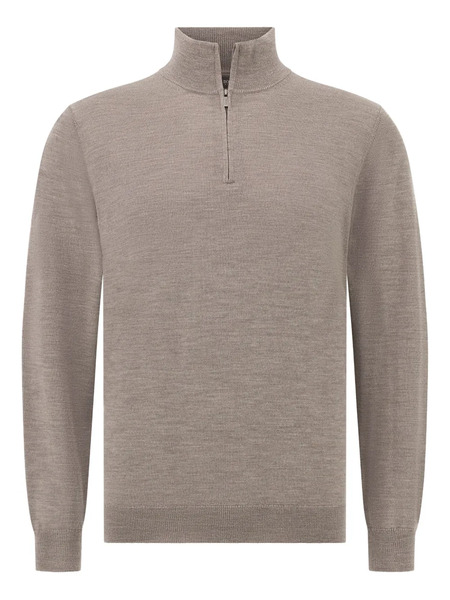  Boggi Milano Half-zip Wool Sweater - Neutrals 