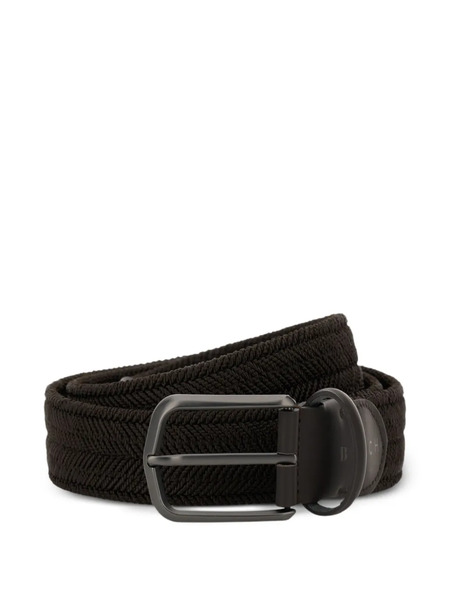  Boggi Milano Herringbone Belt - Brown 