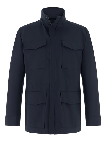  Boggi Milano Laminated Technical Field Jacket - Blue 