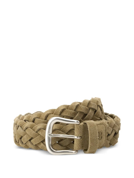  Boggi Milano Woven Suede Belt - Neutrals 